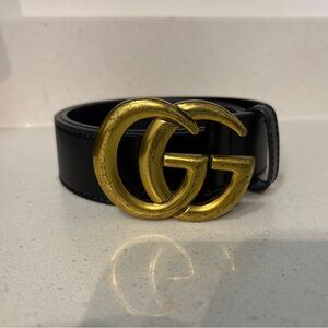 Black Belt with Gold Buckle